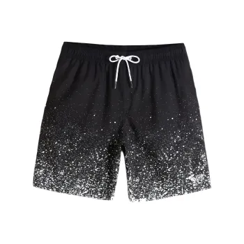 GAILANG Beach Shorts Men's Ink Splatter White Dots