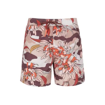 Moncler Floral Print Drawstring Swim Shorts