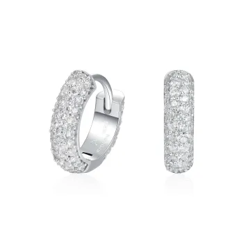 APORRO 925 Sterling Silver Earrings Unisex White Gold Plated/Black Gold White Diamond/Black Diamond