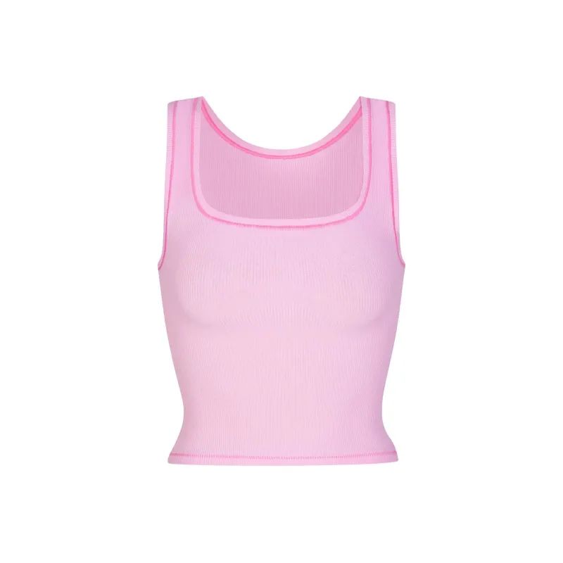 SKIMS Tank Top Women's BUBBLE GUM/Bubble Candy-0