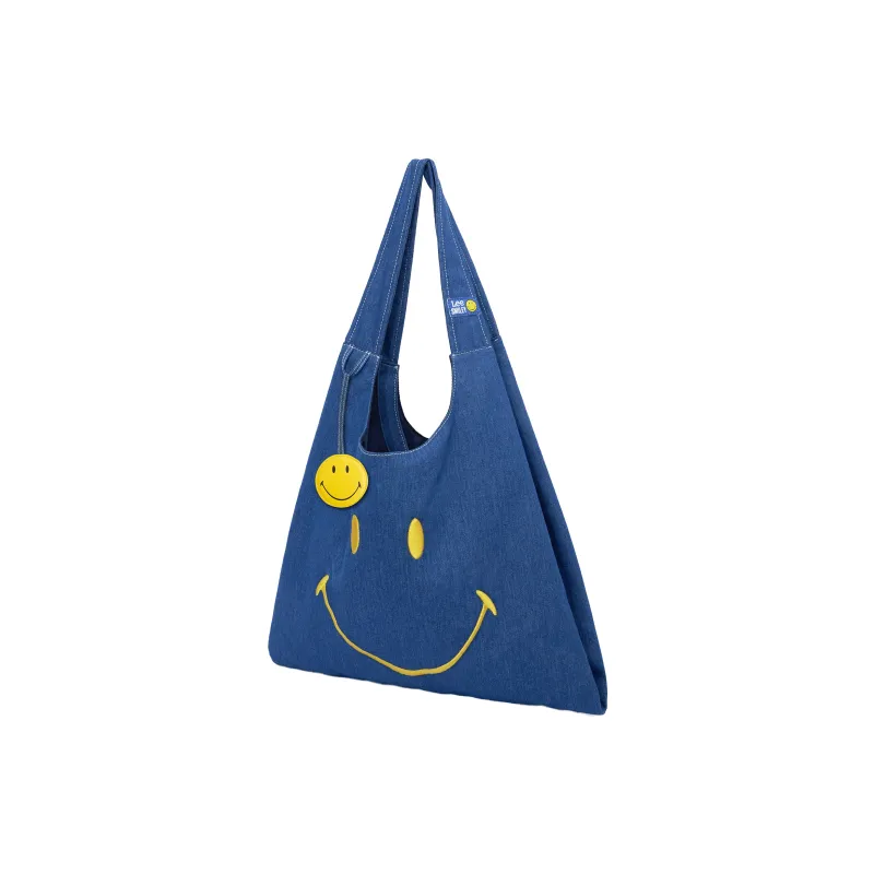 Lee Smiley® Collaboration Fabric Tote Bag, Shopping Bag, Shoulder Bag Regular Unisex Denim Blue-2