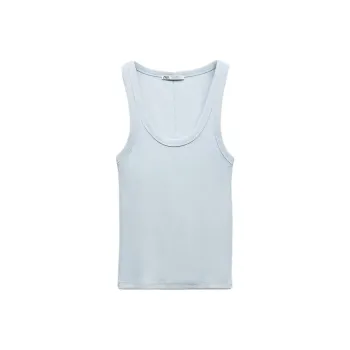 ZARA Tank Tops Women's Light Blue