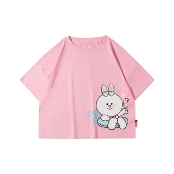 Line Friends X LINING Sports Fashion Collection Crop Tops Women's Ladybird Pink