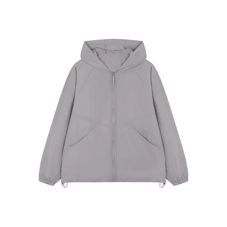 Mo Han Yi Mei Cropped Coat Women's Silver Cloud Gray-4