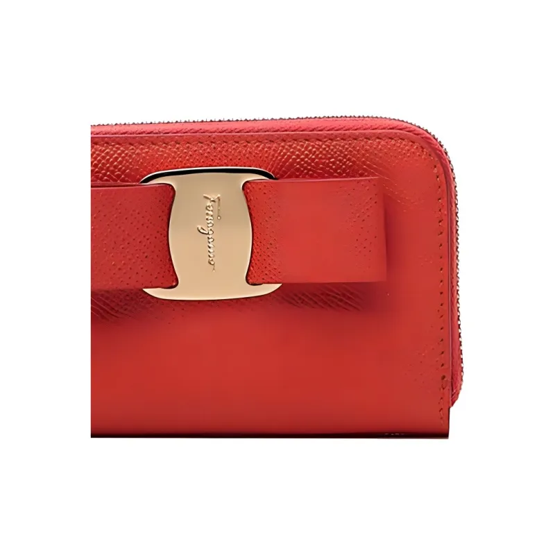 FERRAGAMO Cow Leather Wallet Women's Orange-3