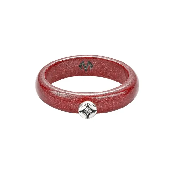 BABAMA Reconstructed Cinnabar Rings Unisex-0