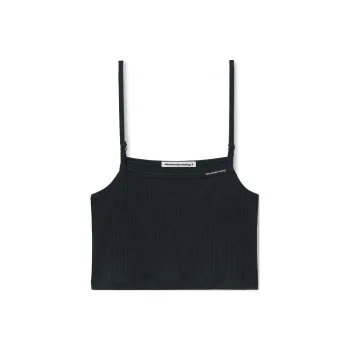 Alexander Wang Skinny Woven Label Cami Top Black