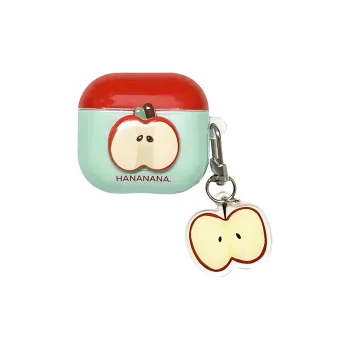 Wei Xin Compatibility Apple AirPods 4/2/3/4th Generation/AirPods Pro/Pro 2 TPU Red & Green Apple Core Headphone Cases