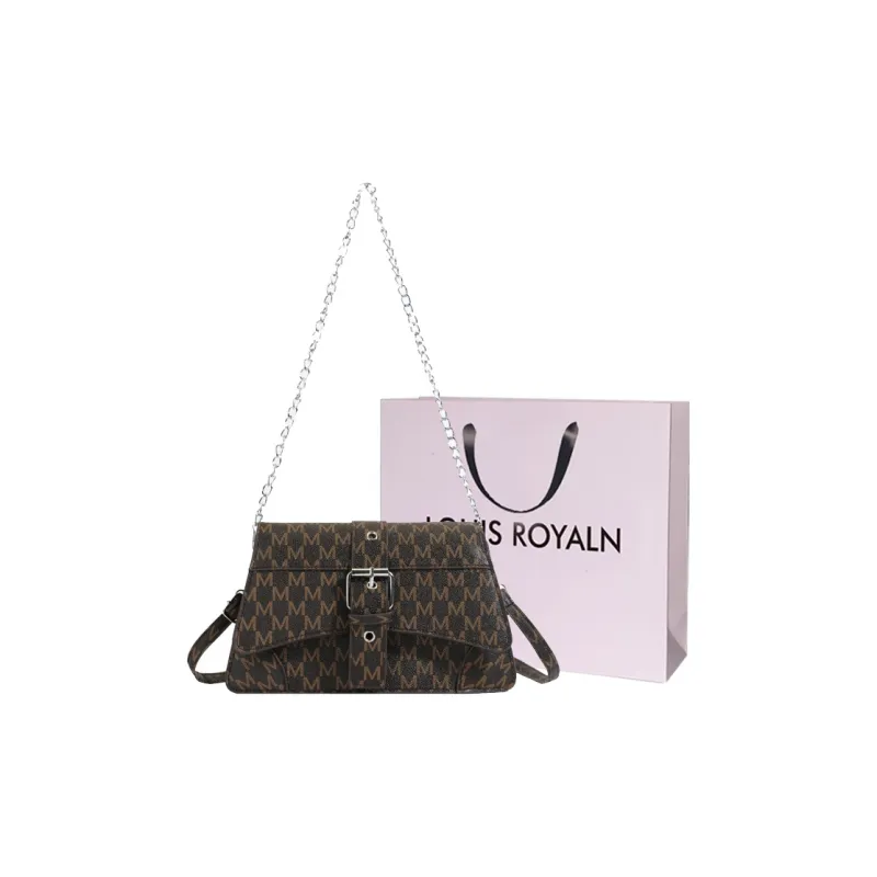 LOUIS ROYALN PU Shoulder Bag, Crossbody Bag Regular Women's Black/White/Pink/Brown/Coffee-8
