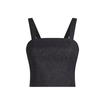 KARL LAGERFELD X Amber Valletta Denim Look Bandeaux Top
