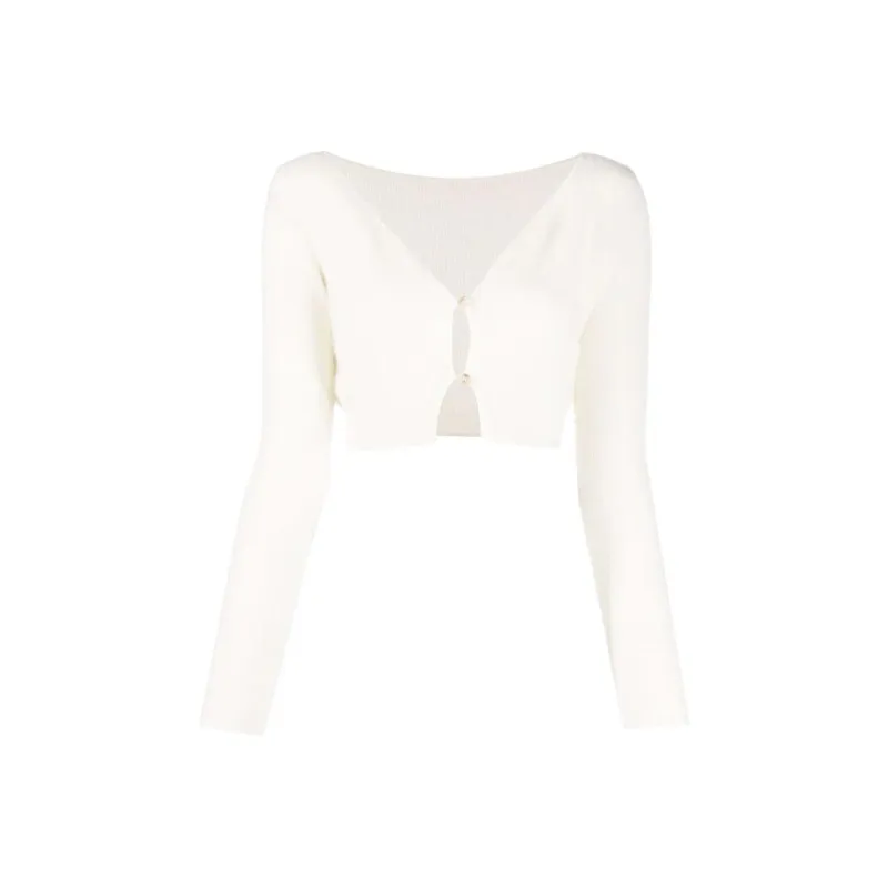 Jacquemus SS22 Slim Fit Knitwear Women's Gray White-0