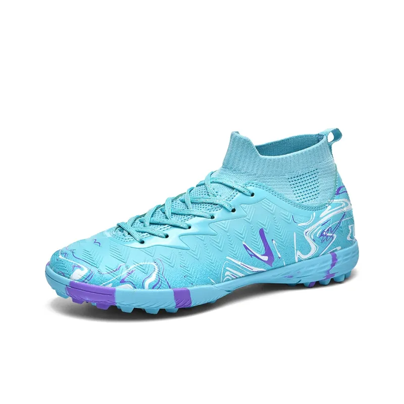 Binary TF Turf Cushioning Abrasion Resistant Lightweight Slip Resistant Soccer Shoes Unisex Moon Purple White-1