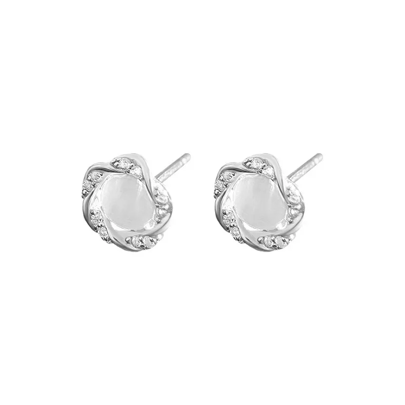 VIVIWELL 999 Fine Silver Stud Earrings Women's-1