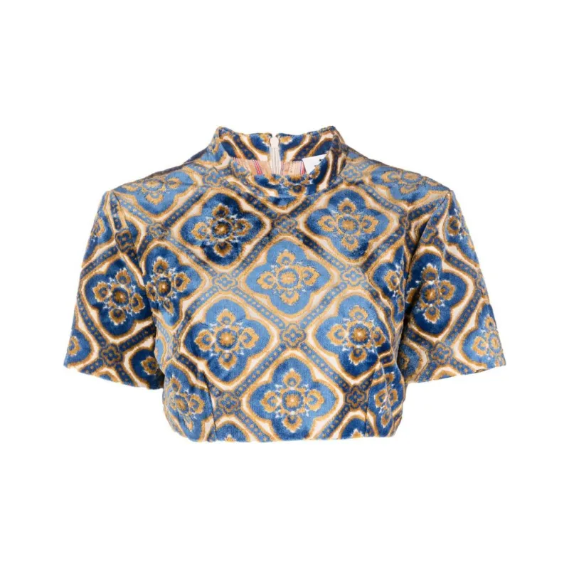 ETRO Paisley Print Cropped Top-0