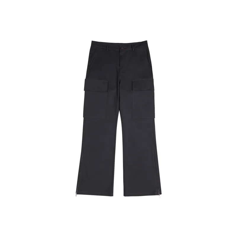 Atry Spring And Fall Season Casual Pants National Trendy Design Versatile Loose Fit 100% Cotton Pants Men's Dark Gray-0