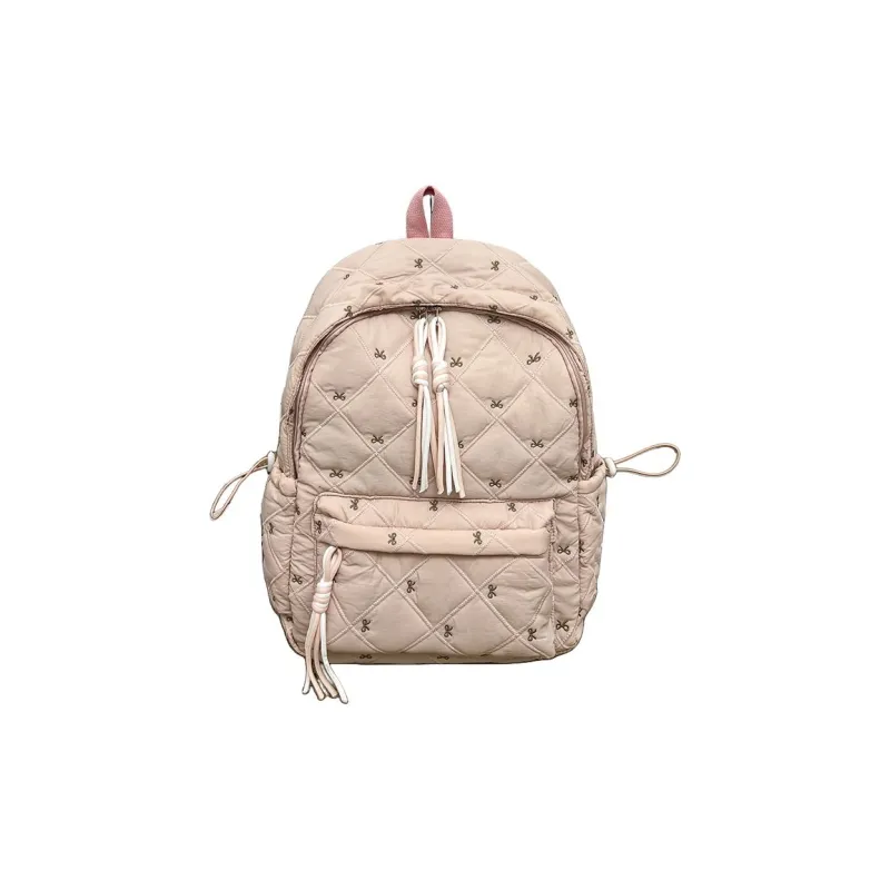 MOK Oxford Backpack Women's Black/Pink/Burgundy/Light Brown/Beige-5