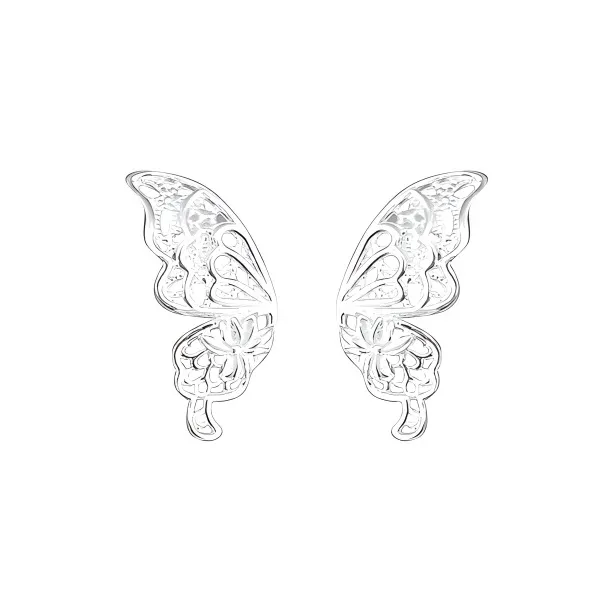 AAJF S999 Fine Silver Stud Earrings Women's-0