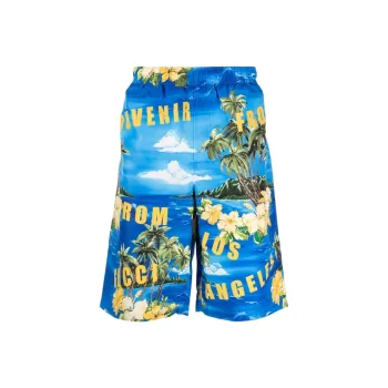 GUCCI Printed Elastic Waist Bermuda Shorts