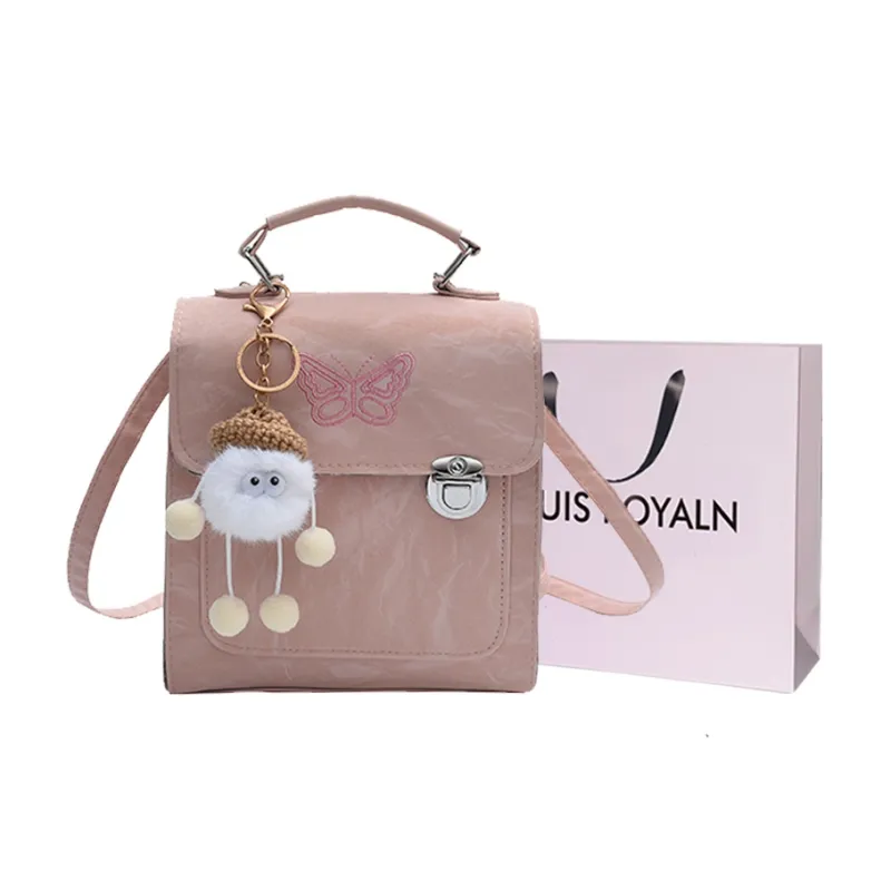LOUIS ROYALN PU Backpack Women's Black/White/Pink/Silver/Green-9
