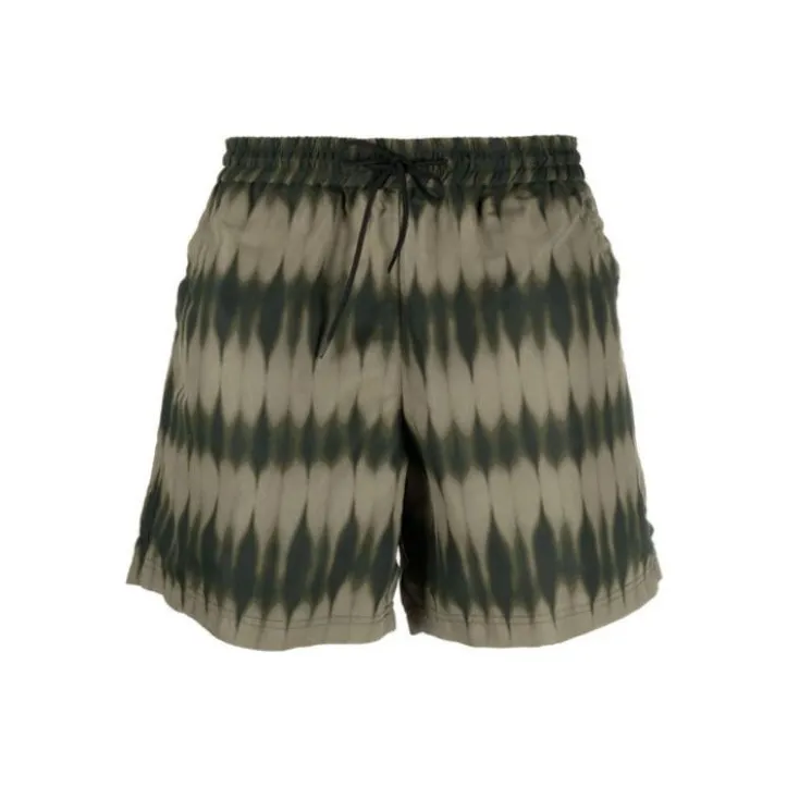 A.P.C Distressed Effect Logo Embroidered Shorts-0