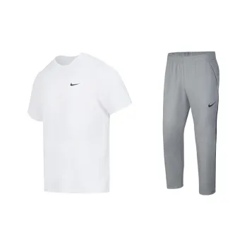 Nike Casual Sportswear Men Set White T-Shirt+Gray Pants