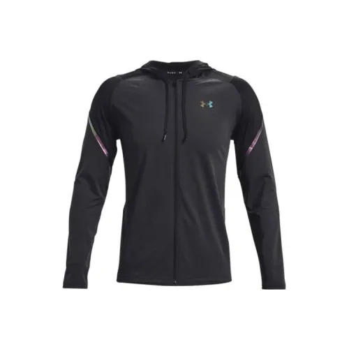 Under Armour Mens RUSH HeatGear Full Zip Hoodie Black