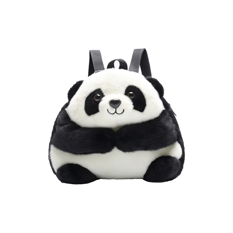 BUBM Velour Backpack Unisex Black White-0