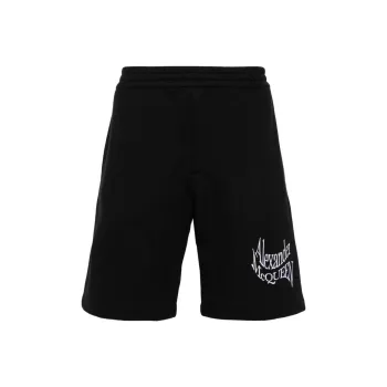 Alexander McQueen Warped Logo Bermuda Shorts