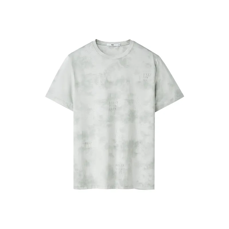 HLA T Shirt Men's Green Gray Pattern 16-0