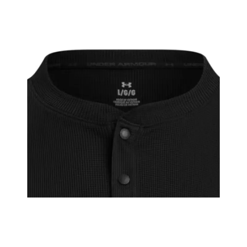 Under Armour WAFFLE HENLEY T Shirt Men's Black 001-2