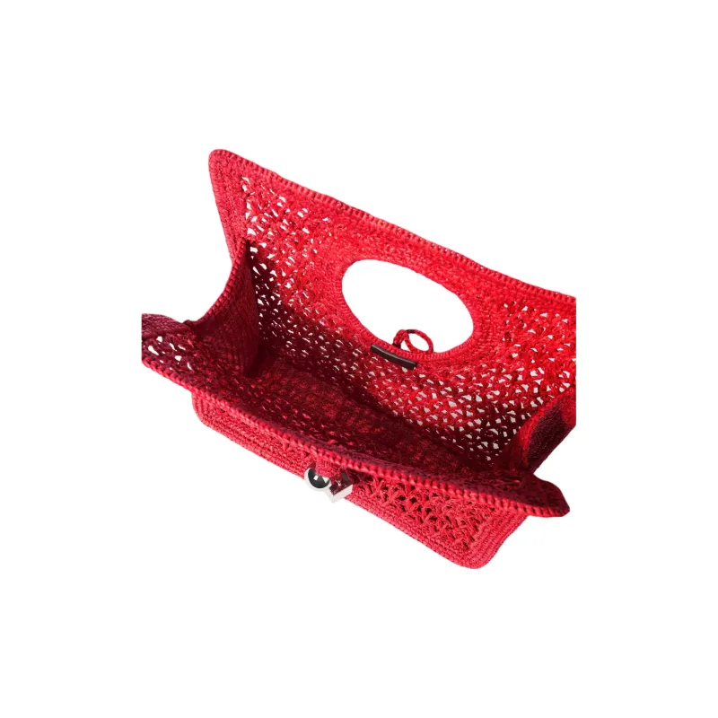 Jacquemus Raffia Handbag Small Size Women's Red-4