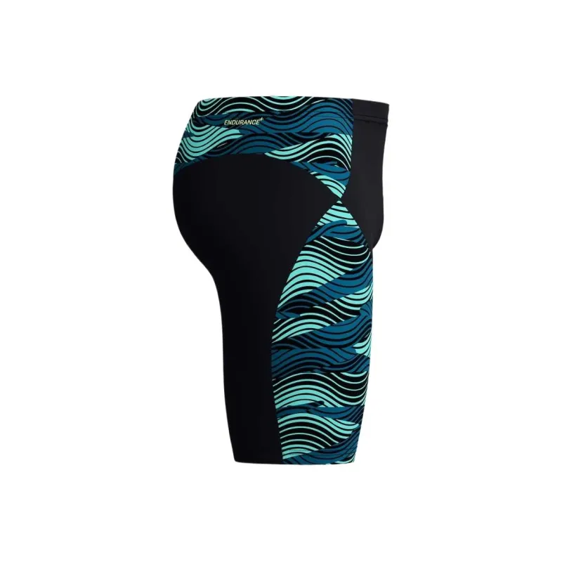 Speedo Endurance+MaxCompression Swimming Shorts Men's Black/Blue Green-3