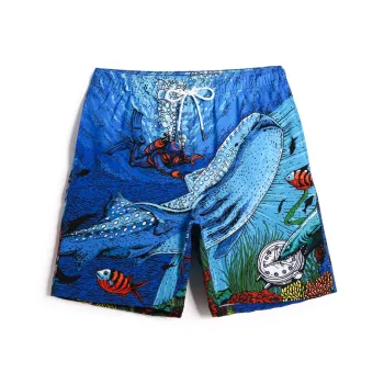 GAILANG Beach Shorts Men's Deep Sea Blue Whale