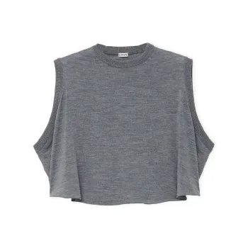 LOEWE Trapeze Vest In Wool Grey