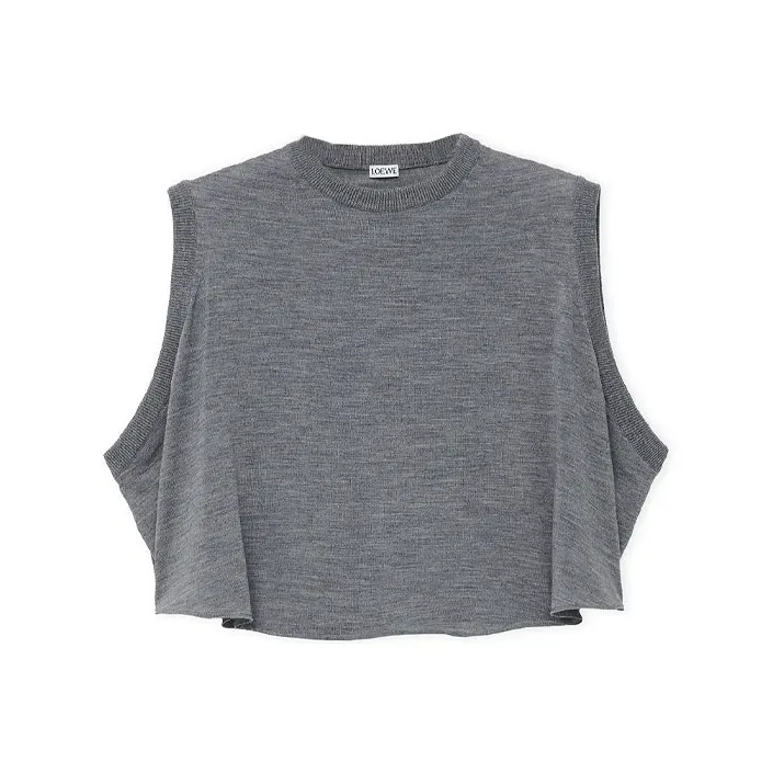 LOEWE Trapeze Vest In Wool Grey-0