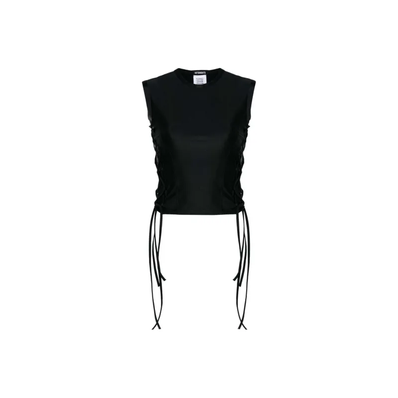 Vetements Laces Styling Tank Top 'Black'-0