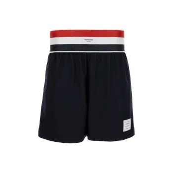 THOM BROWNE RWB Stripe Waistband Logo Patch Shorts