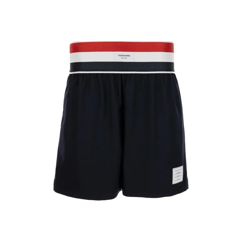 THOM BROWNE RWB Stripe Waistband Logo Patch Shorts-0