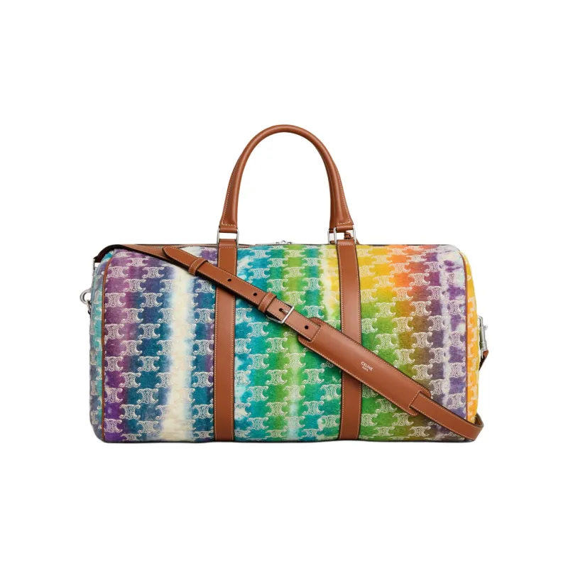 CELINE Textile With Calfskin Trim Travel Bag Men's Purple & Multicolor-2