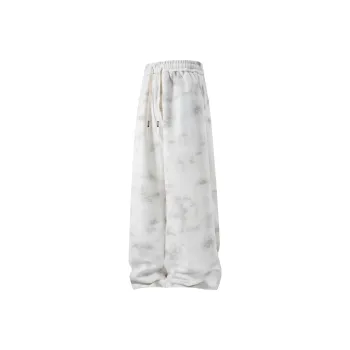WKOOG Casual Pants Unisex White Heather Gray