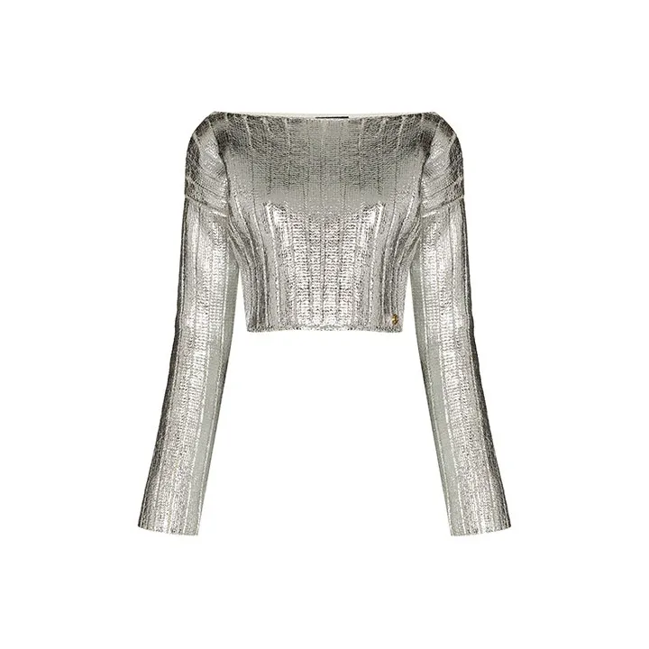 BALMAIN FW21 Loose Fit Sweater Women's Silver-0