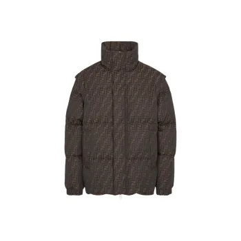 FENDI Logo Detailed Funnel Neck Jacket