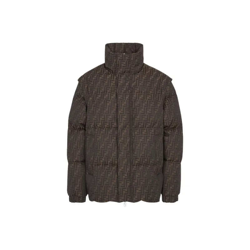 FENDI Logo Detailed Funnel Neck Jacket-0