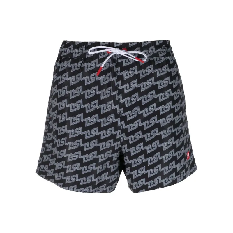 DIESEL Casual Shorts Men Black White-0