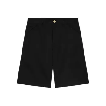 VERSACE Logo Patch Knee Length Shorts