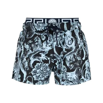 VERSACE Barocco Stencil Cotton Shorts