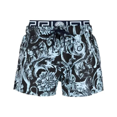 VERSACE Barocco Stencil Cotton Shorts