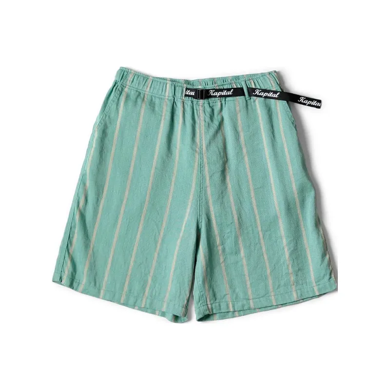 Kapital Linen Phillies Stripe Easy Shorts-1