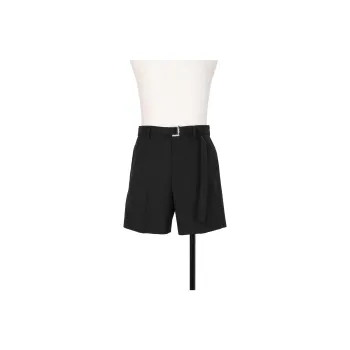 Sacai Logo Engraved Belted Bermuda Shorts