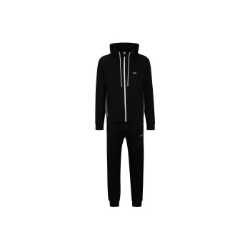 HUGO BOSS FW23 Stretch Cotton Tracksuit With Fabric Contrasts Casual Sportswear Men's Black